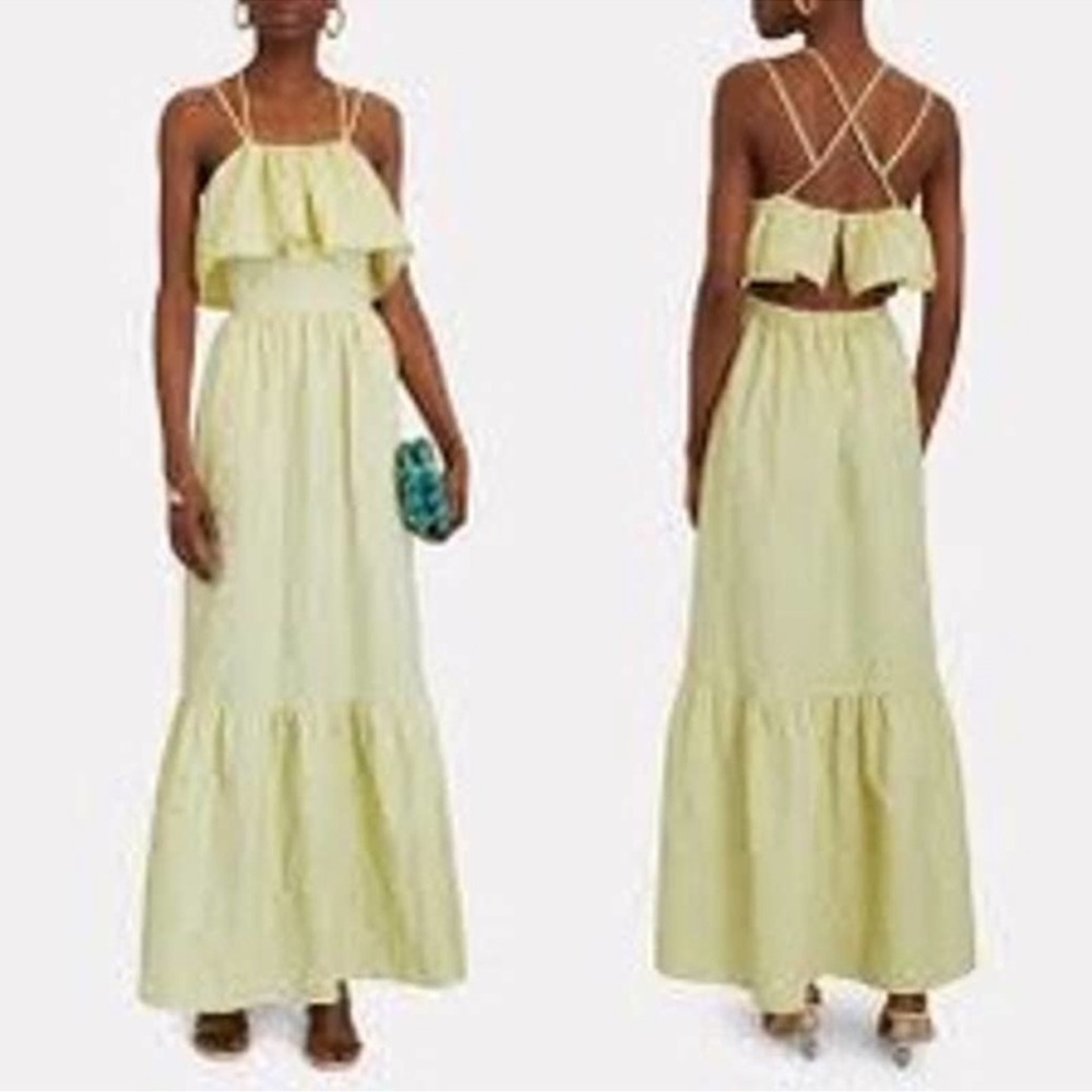 Self-Portrait Yellow Midi Dress